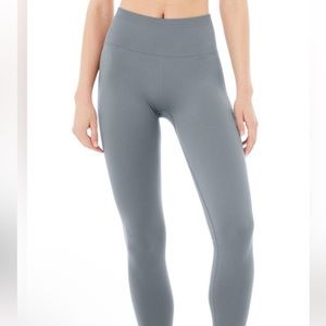 Alo Yoga SEAMLESS HIGH-WAIST RIBBED LEGGING  - Steel Blue